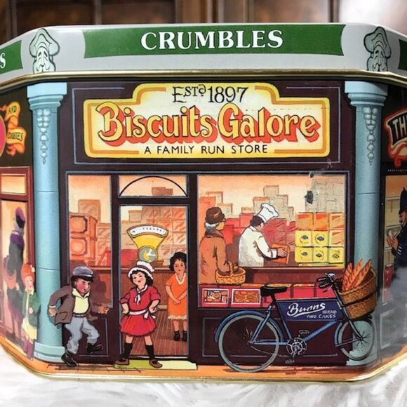 NWOT Vintage Silver Crane Co Old English Arcade (Made in England) Octagonal Tin - Picture 8 of 16